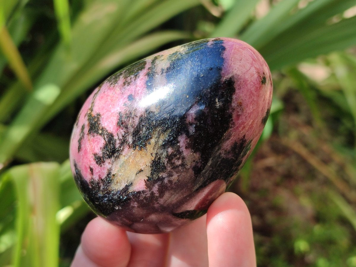 Polished Rhodonite Gemstone Eggs x 7 From Ambindavato, Madagascar - Toprock Gemstones and Minerals 