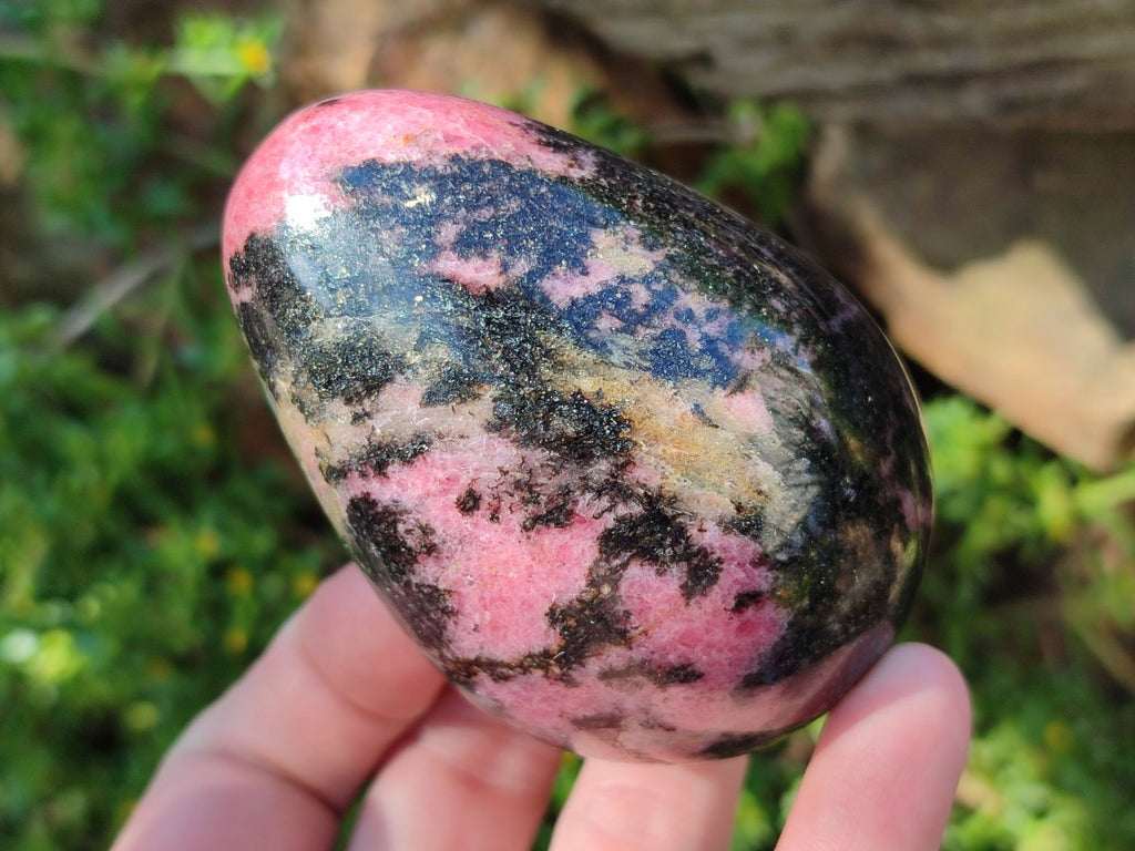 Polished Rhodonite Gemstone Eggs x 7 From Ambindavato, Madagascar - Toprock Gemstones and Minerals 