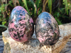 Polished Rhodonite Gemstone Eggs x 7 From Ambindavato, Madagascar - Toprock Gemstones and Minerals 