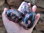 Polished Rhodonite Gemstone Eggs x 7 From Ambindavato, Madagascar - Toprock Gemstones and Minerals 