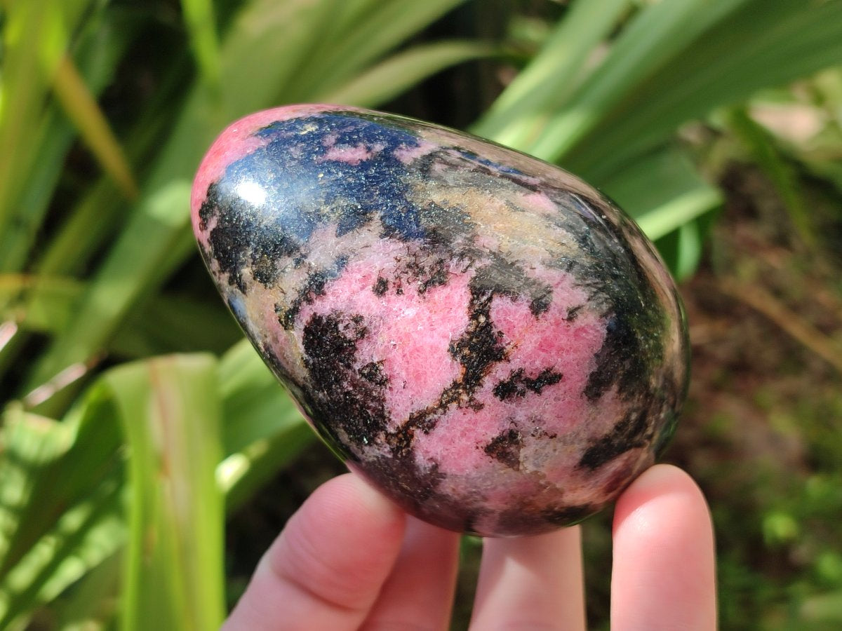 Polished Rhodonite Gemstone Eggs x 7 From Ambindavato, Madagascar - Toprock Gemstones and Minerals 
