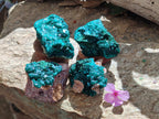 Natural Dioptase on Dolomite Specimens x 4 From Likasi, Congo - Toprock Gemstones and Minerals 