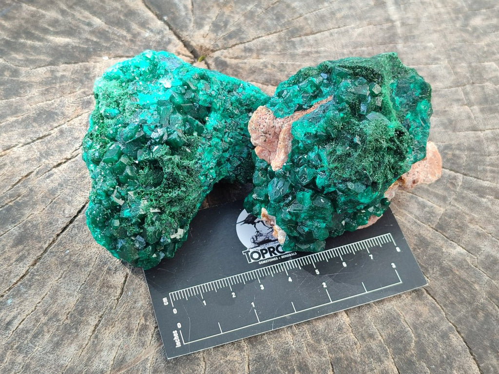 Natural Dioptase on Dolomite Specimens x 4 From Likasi, Congo - Toprock Gemstones and Minerals 