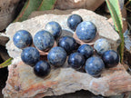 Polished Blue Iolite "Water Sapphire" Spheres x 15 From Madagascar - Toprock Gemstones and Minerals 