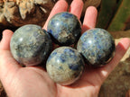 Polished Blue Iolite "Water Sapphire" Spheres x 15 From Madagascar - Toprock Gemstones and Minerals 