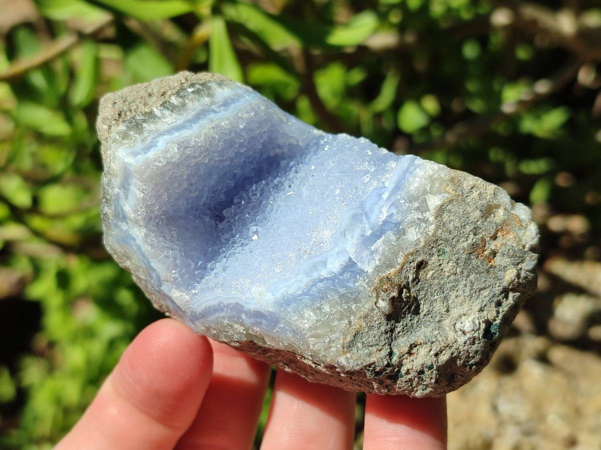 Natural Blue Lace Agate Geode Specimens x 12 From Nsanje, Malawi - Toprock Gemstones and Minerals 