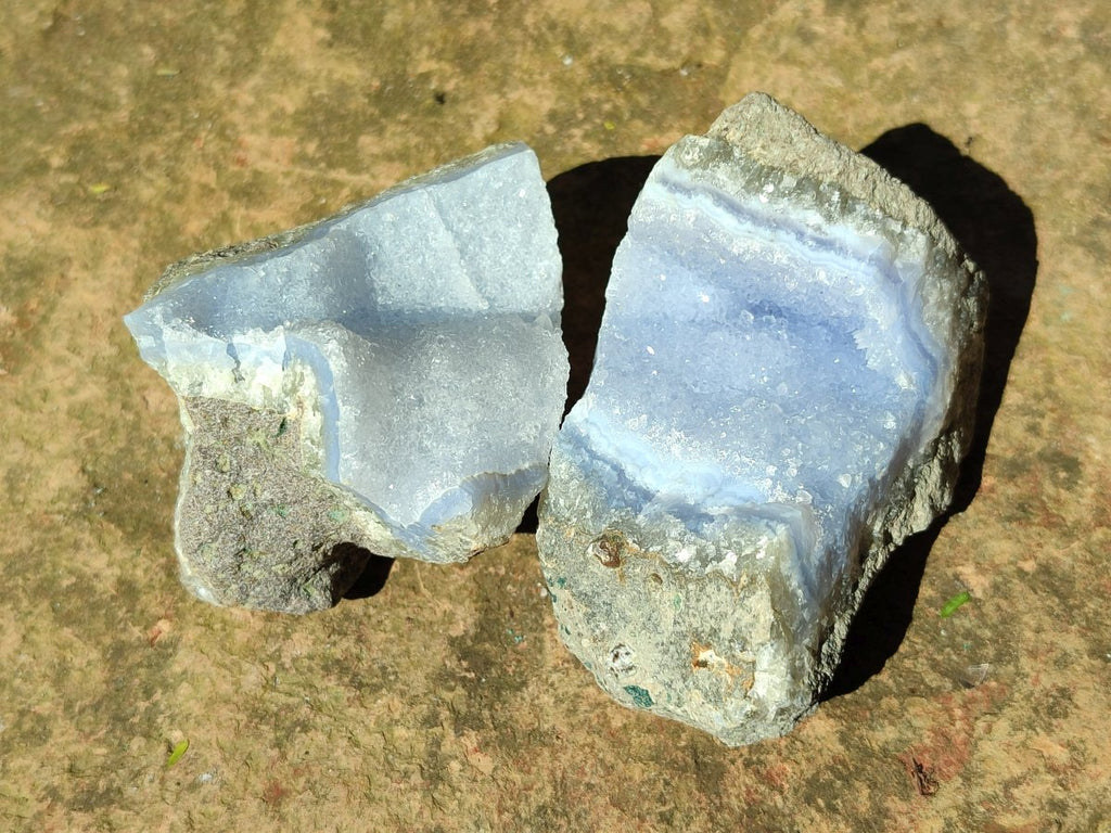 Natural Blue Lace Agate Geode Specimens x 12 From Nsanje, Malawi - Toprock Gemstones and Minerals 