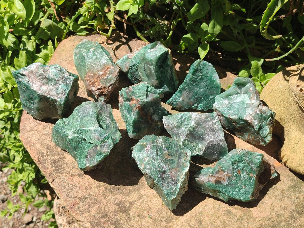 Natural Swazi Jade Cobbed Specimens x 12 From Swaziland - Toprock Gemstones and Minerals 