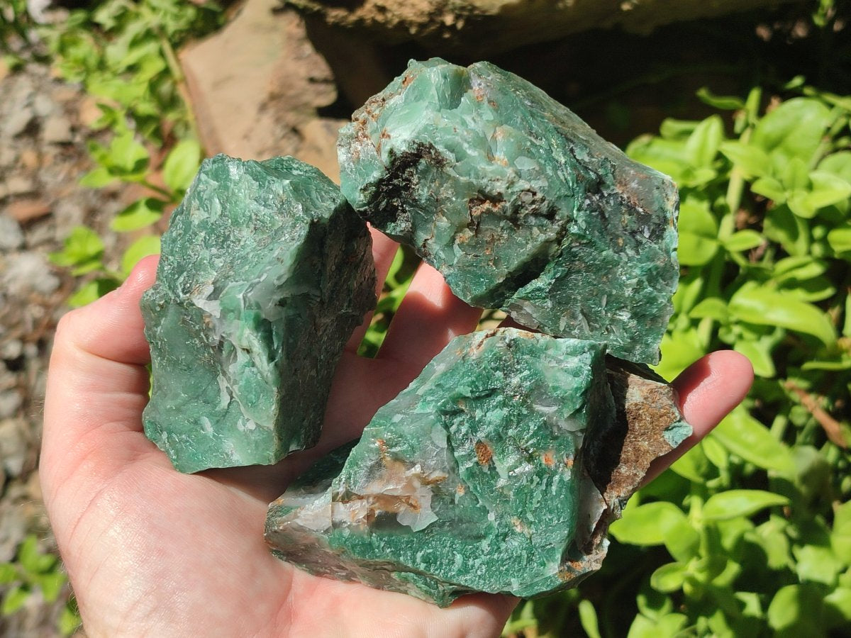 Natural Swazi Jade Cobbed Specimens x 12 From Swaziland - Toprock Gemstones and Minerals 
