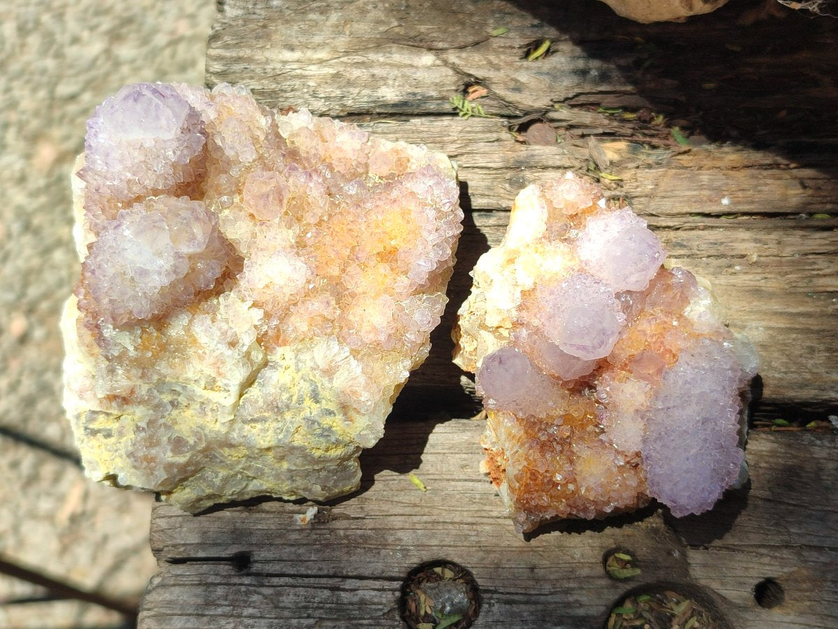 Natural Amethyst and Ametrine Spirit Clusters x 6 From Boekenhouthoek, South Africa