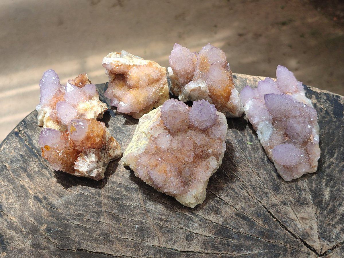 Natural Amethyst and Ametrine Spirit Clusters x 6 From Boekenhouthoek, South Africa