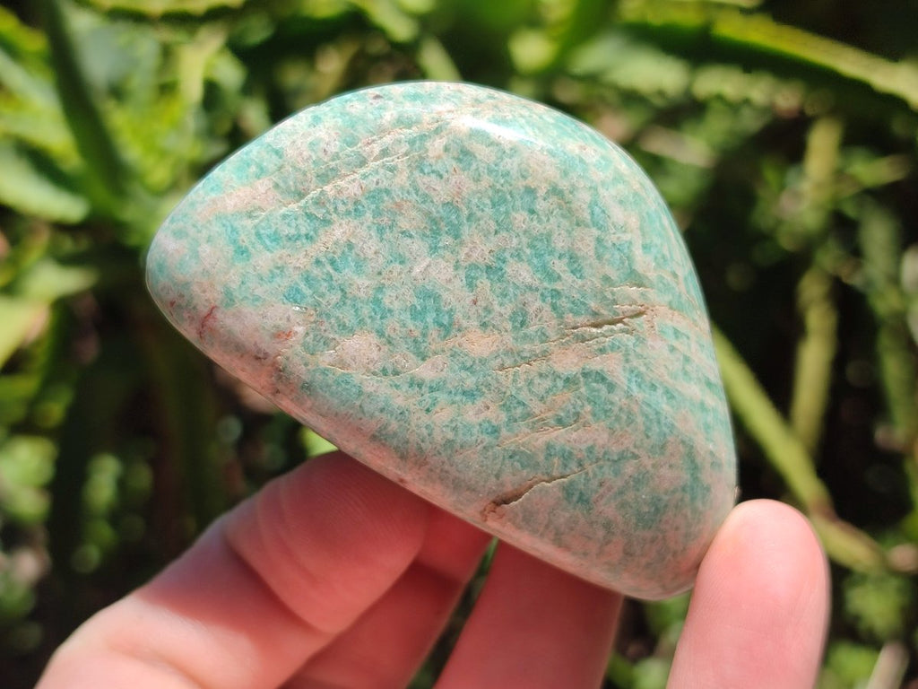 Polished Amazonite Palm Stones x 24 From Zimbabwe
