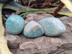 Polished Amazonite Palm Stones x 24 From Zimbabwe