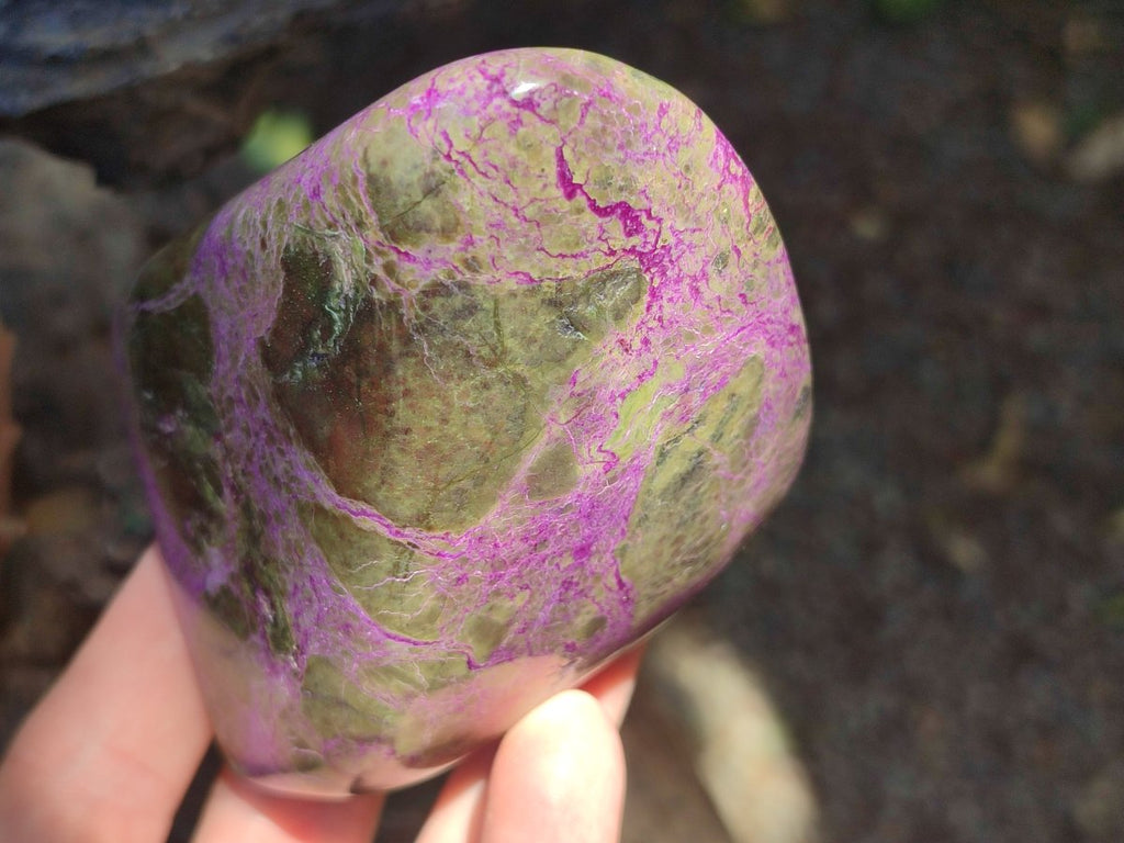 Polished Stichtite Standing Free Forms x 3 From Barberton, South Africa