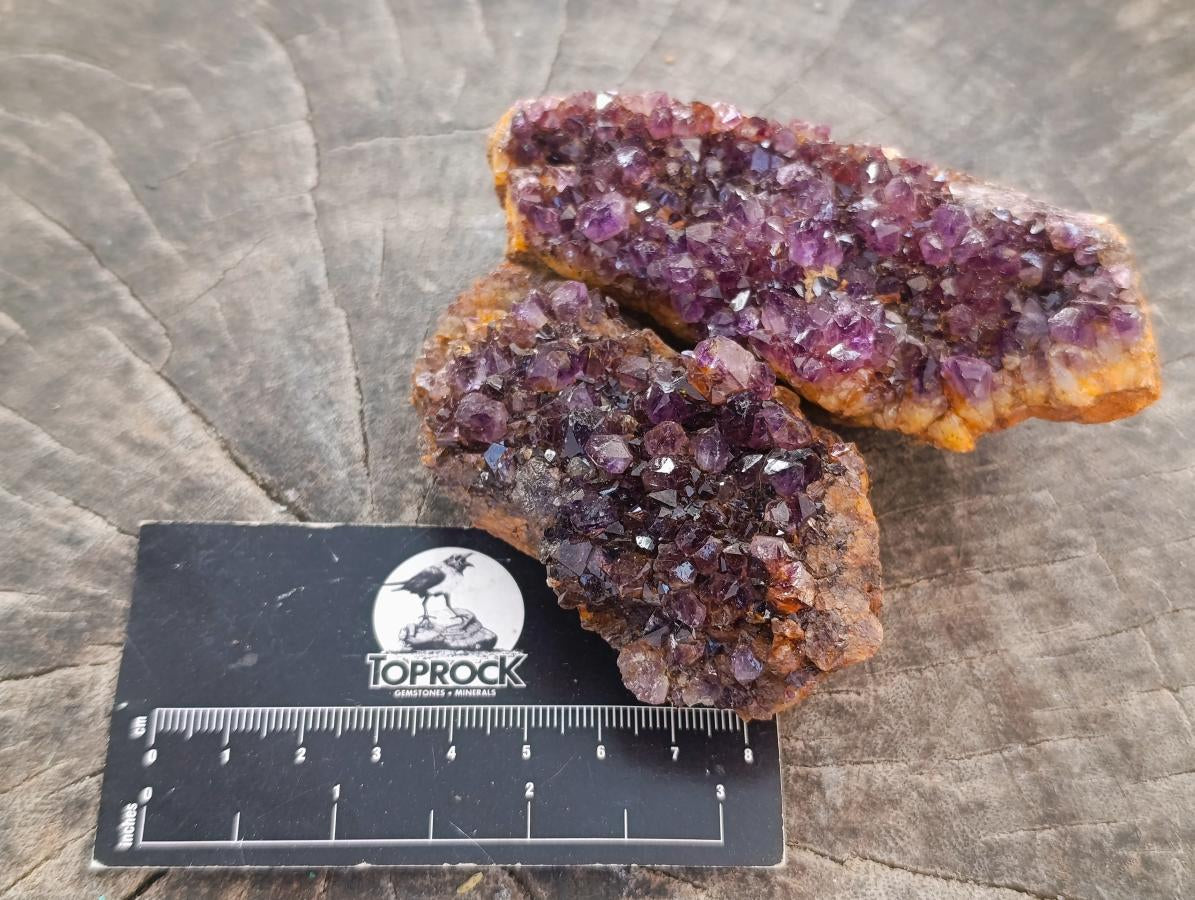 Natural Dark Purple Amethyst Quartz Crystal Plates x 12 From Boekenhouthoek, South Africa