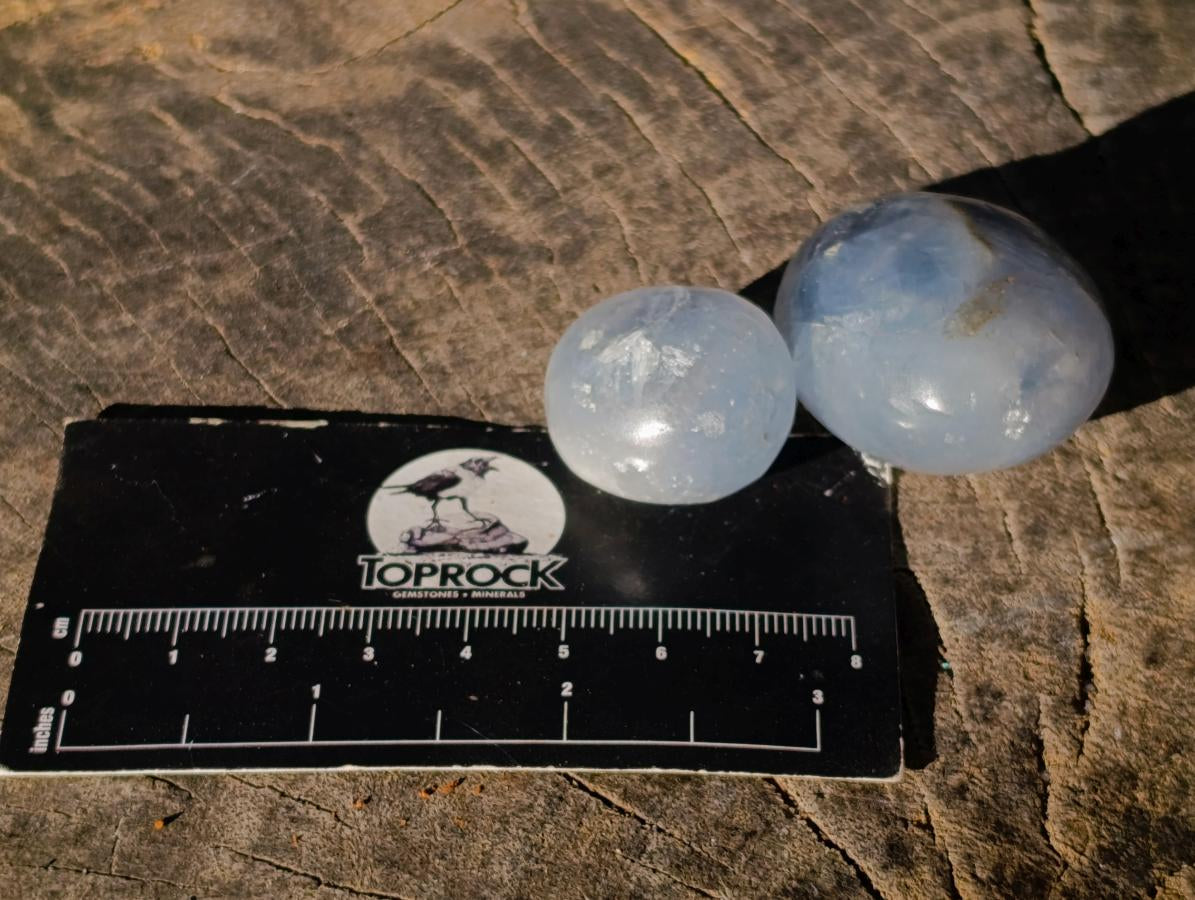 Polished Blue Celestite Free Form Crystals x 70 From Sakoany, Madagascar