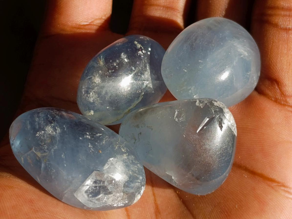 Polished Blue Celestite Free Form Crystals x 70 From Sakoany, Madagascar