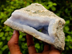 Natural Blue Lace Agate Geode Specimens x 4 From Nsanje, Malawi