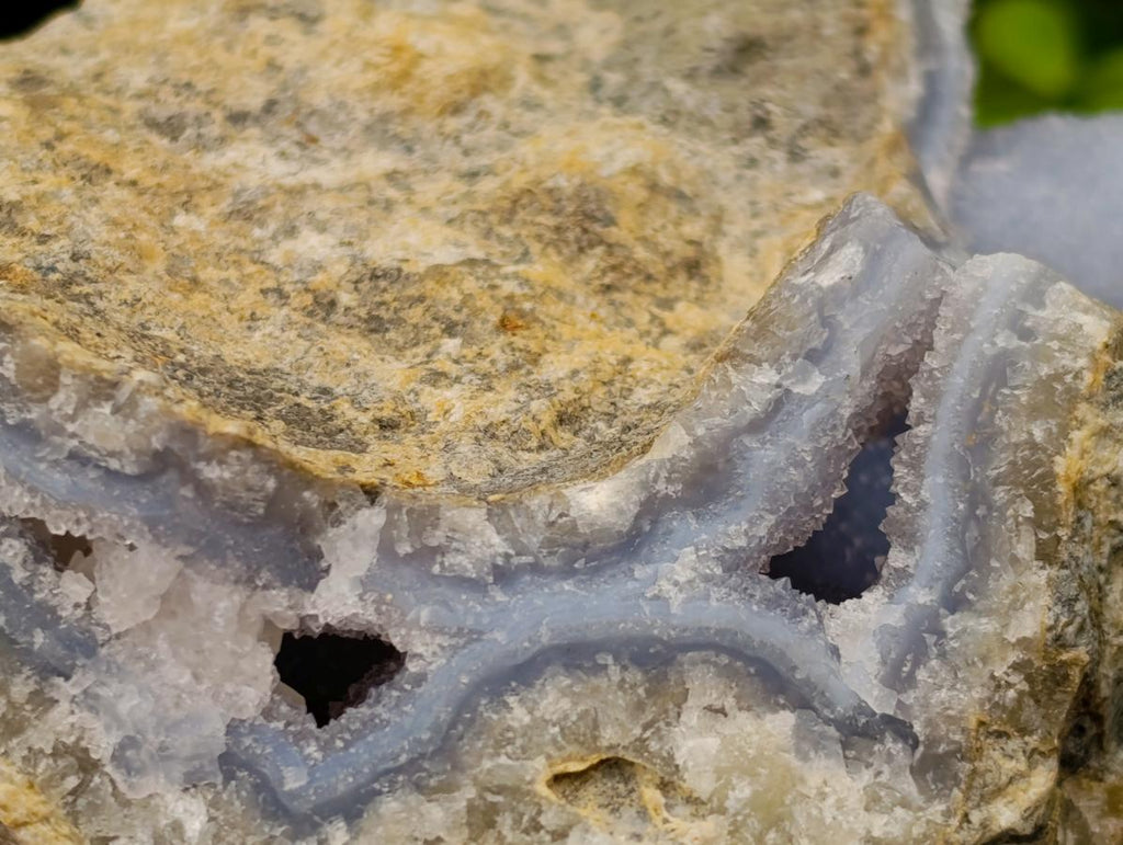Natural Blue Lace Agate Geode Specimens x 4 From Nsanje, Malawi