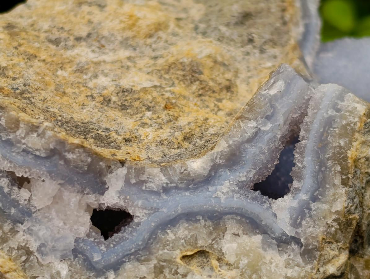 Natural Blue Lace Agate Geode Specimens x 4 From Nsanje, Malawi