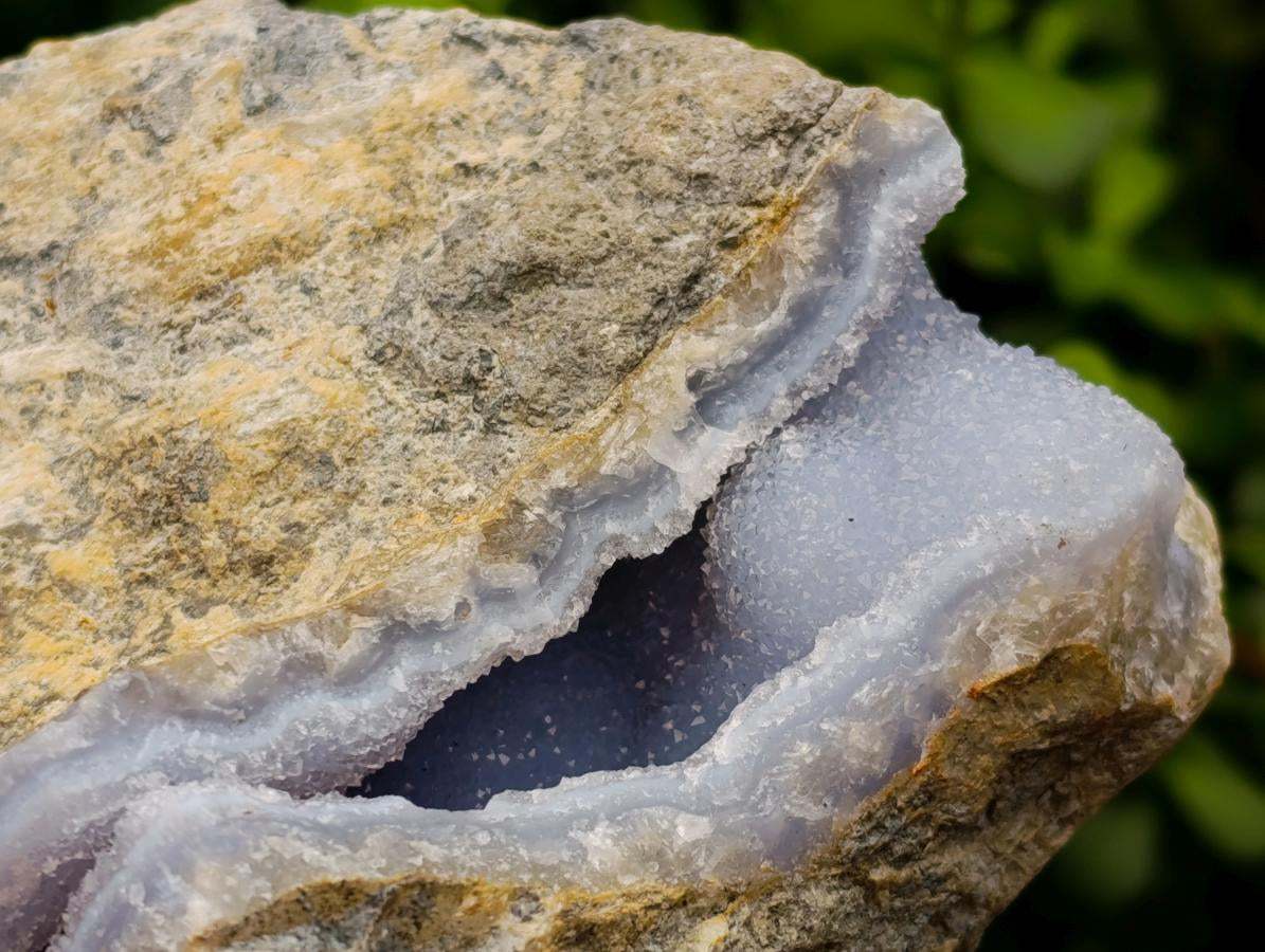 Natural Blue Lace Agate Geode Specimens x 4 From Nsanje, Malawi
