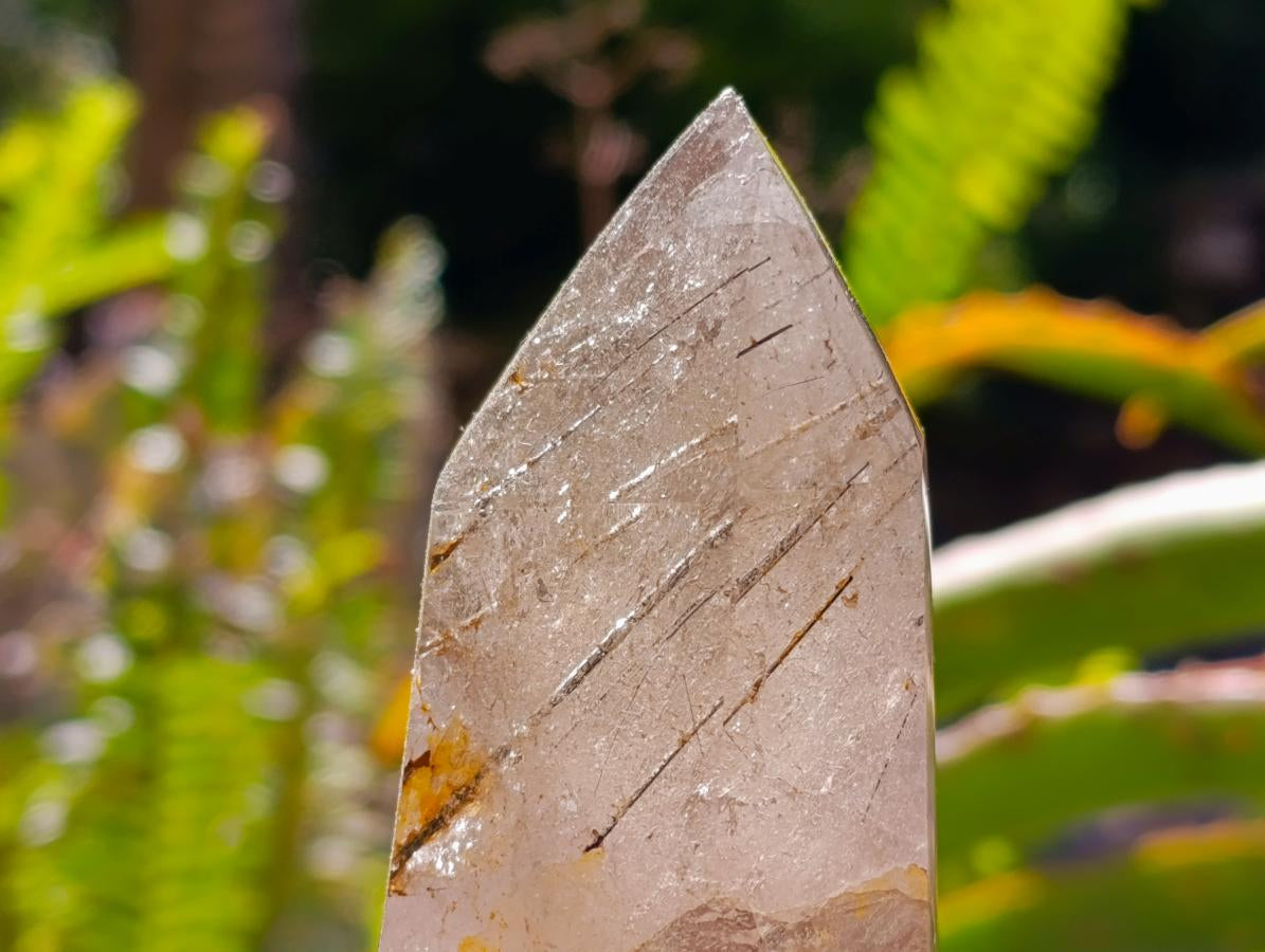 Mixed Polished Smokey And Clear Quartz Crystals x 4 From Madagascar