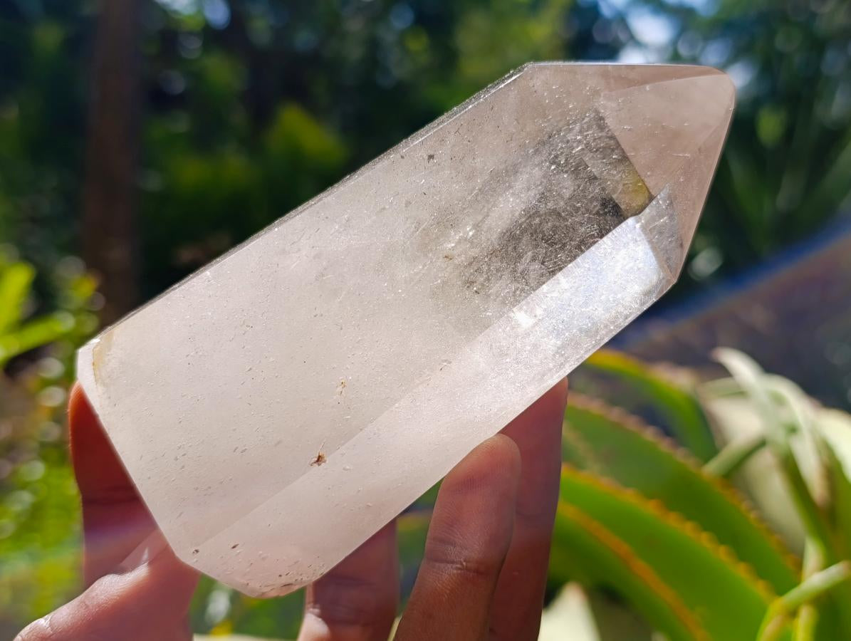 Mixed Polished Smokey And Clear Quartz Crystals x 4 From Madagascar