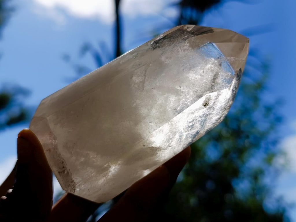 Mixed Polished Smokey And Clear Quartz Crystals x 4 From Madagascar