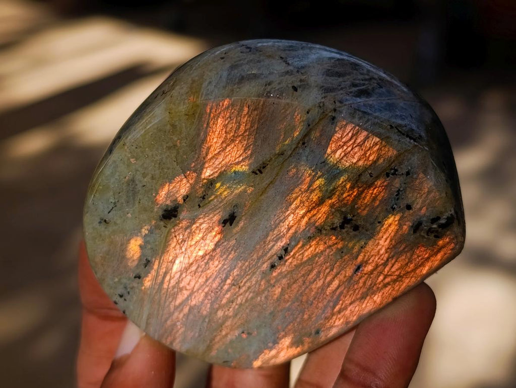 Polished Rare Purple Sunset Flash Labradorite Standing Free Forms x 6 From Madagascar - Toprock Gemstones and Minerals 