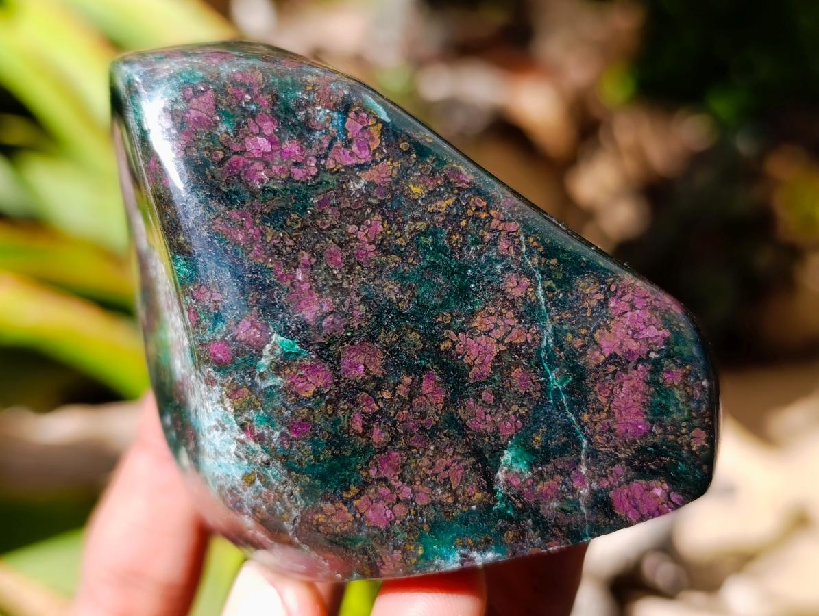 Polished Ruby Corundum In Chrome Verdite Standing Free Forms x 6 From Mutoko, Zimbabwe