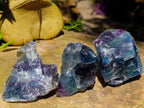 Natural Watermelon Fluorite Cobbed Specimens x 12 From Uis, Namibia