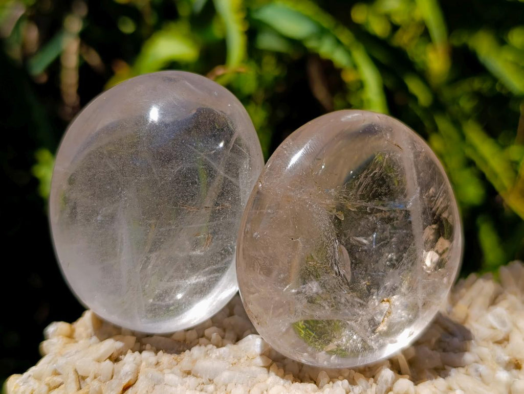 Polished Clear Quartz Crystal Galets x 24 From Madagascar
