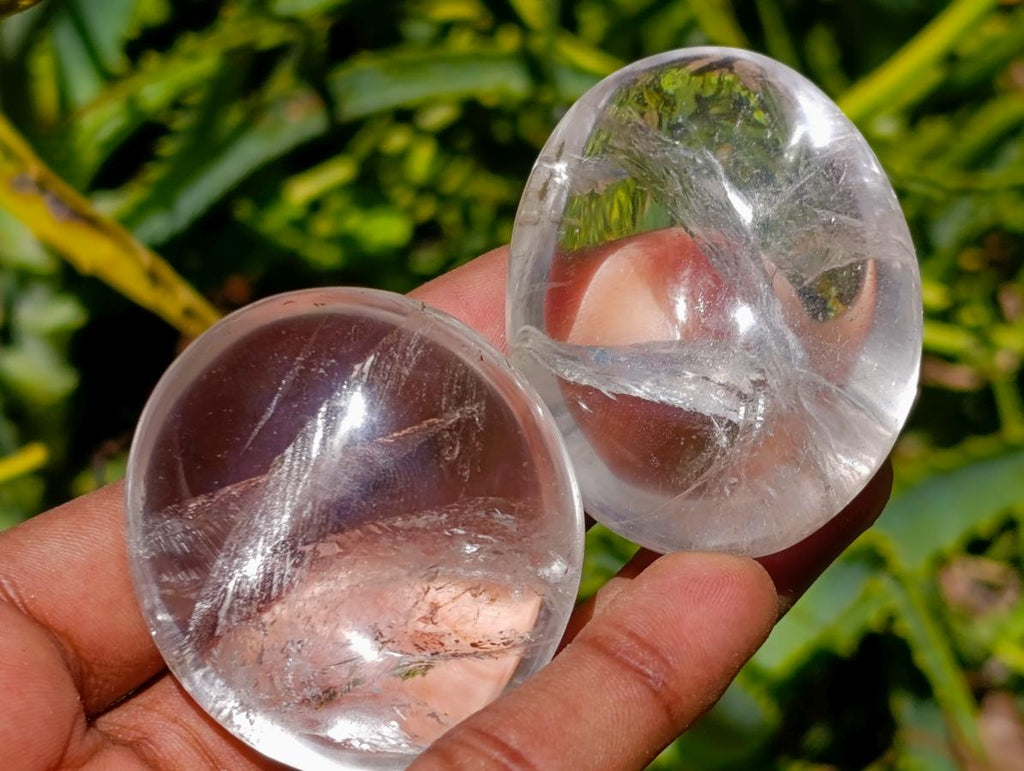 Polished Clear Quartz Crystal Galets x 24 From Madagascar