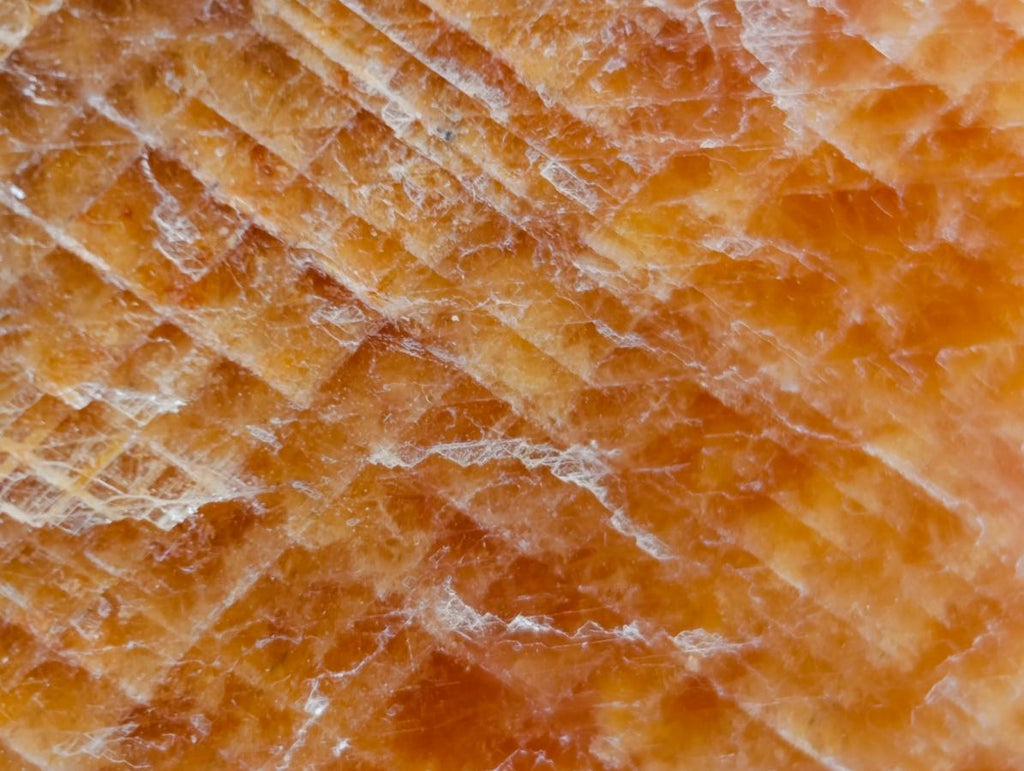 Natural Rhombohedral Sunset Orange Calcite Specimens x 12 From Spitzkop, Namibia - Toprock Gemstones and Minerals 