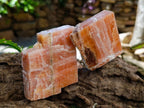 Natural Rhombohedral Sunset Orange Calcite Specimens x 12 From Spitzkop, Namibia - Toprock Gemstones and Minerals 