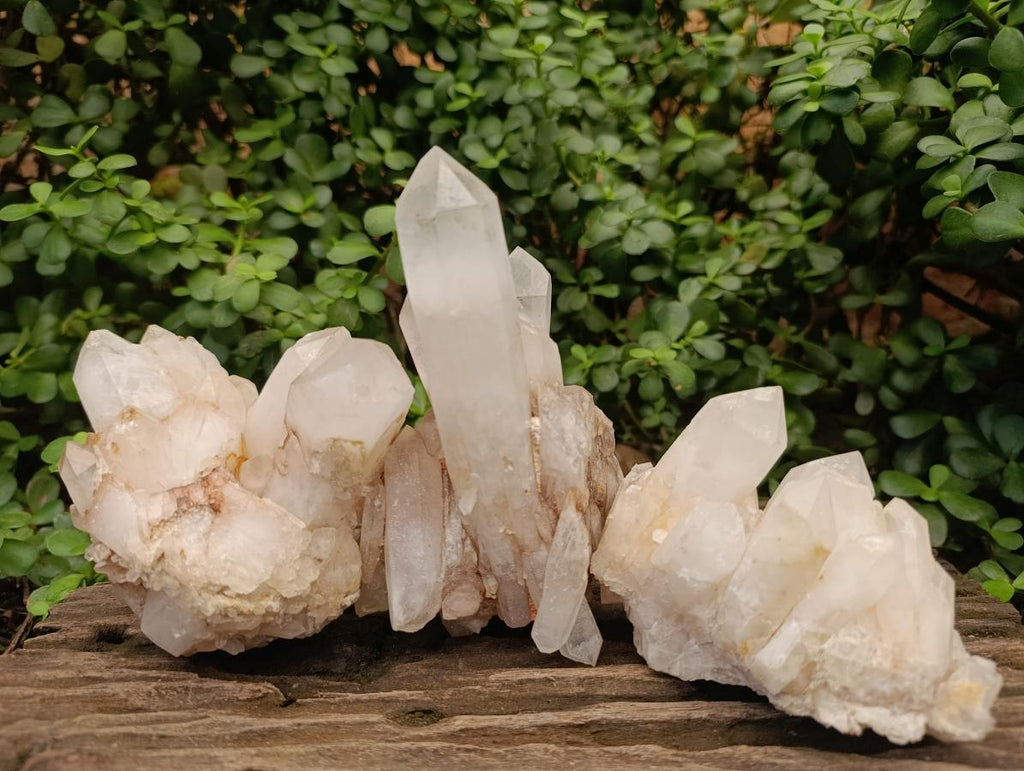 Natural Mixed Quartz Crystal Clusters x 3 From Madagascar - Toprock Gemstones and Minerals 