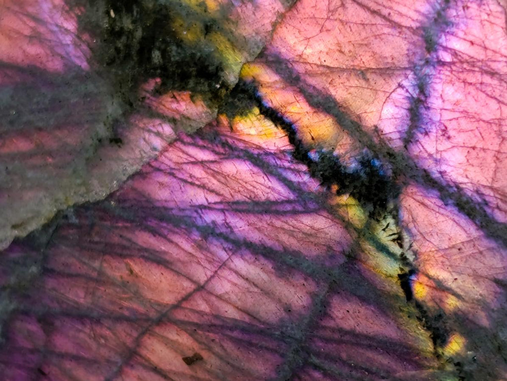 Polished Rare Purple Sunset Flash Labradorite Standing Free Forms x 3 From Madagascar - Toprock Gemstones and Minerals 