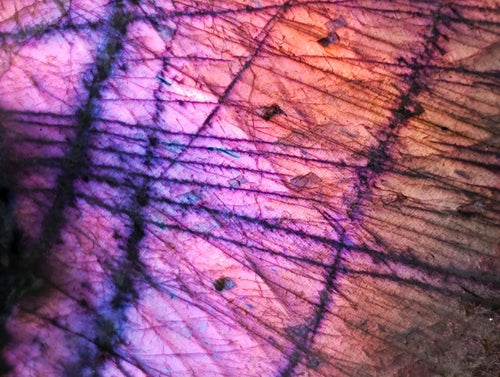 Polished Rare Purple Sunset Flash Labradorite Standing Free Forms x 3 From Madagascar - Toprock Gemstones and Minerals 