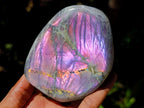 Polished Rare Purple Sunset Flash Labradorite Standing Free Forms x 3 From Madagascar - Toprock Gemstones and Minerals 