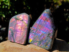 Polished Rare Purple Sunset Flash Labradorite Standing Free Forms x 3 From Madagascar - Toprock Gemstones and Minerals 