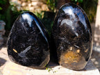 Polished Black Tourmaline Standing Free Forms x 3 From Madagascar