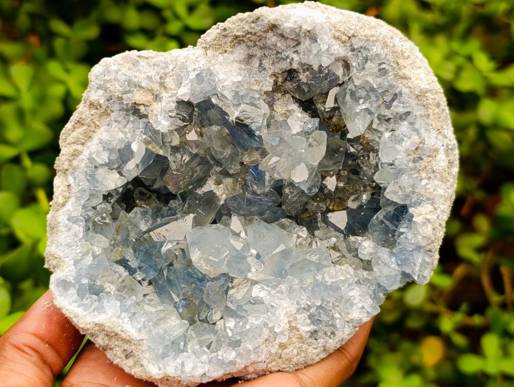 Natural Blue Celestite Cluster Specimens x 2 From Sakoany, Madagascar - Toprock Gemstones and Minerals 
