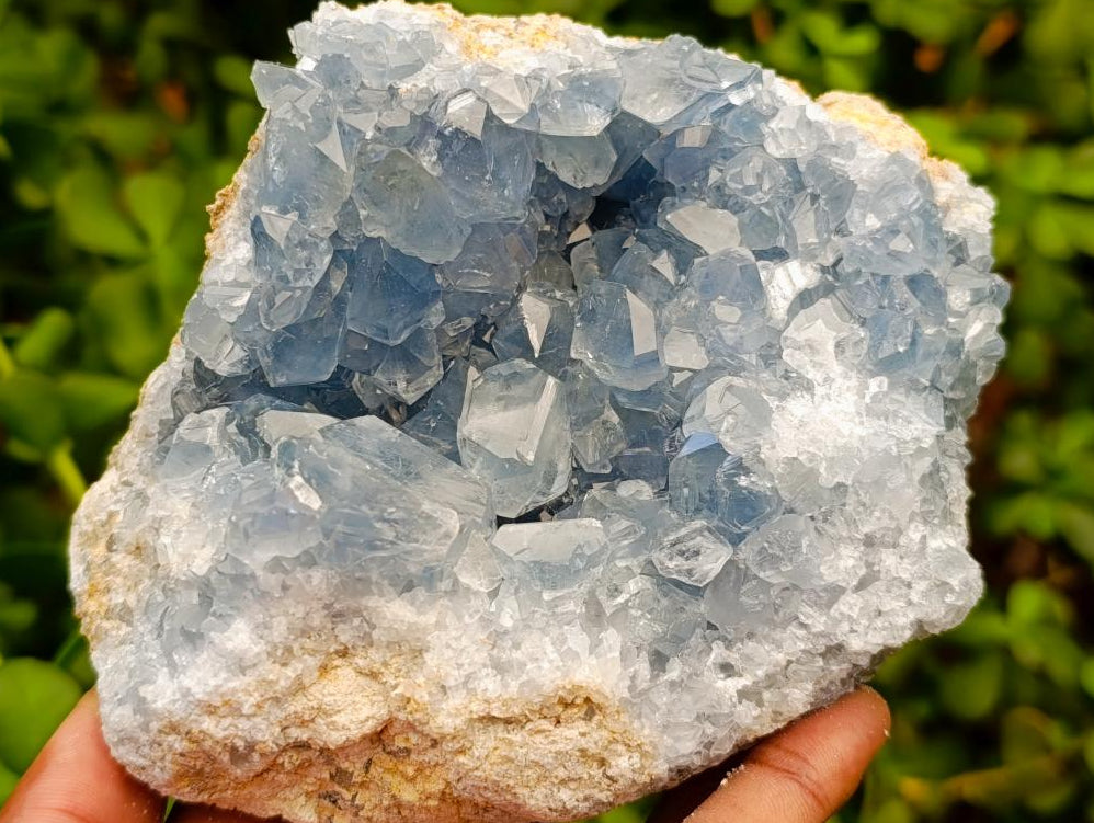 Natural Blue Celestite Cluster Specimens x 2 From Sakoany, Madagascar - Toprock Gemstones and Minerals 