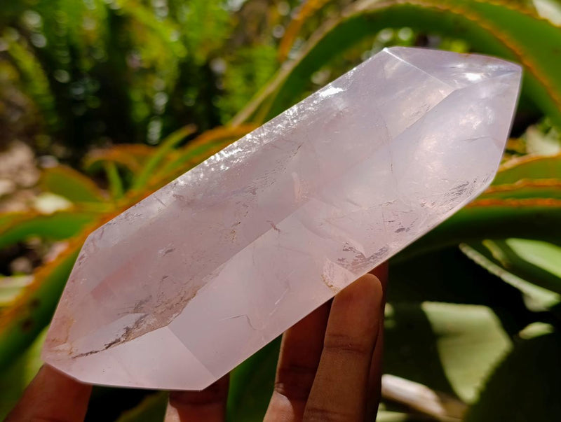 Polished Double Terminated Gemmy Rose Quartz Crystals x 3 From Madagascar - Toprock Gemstones and Minerals 