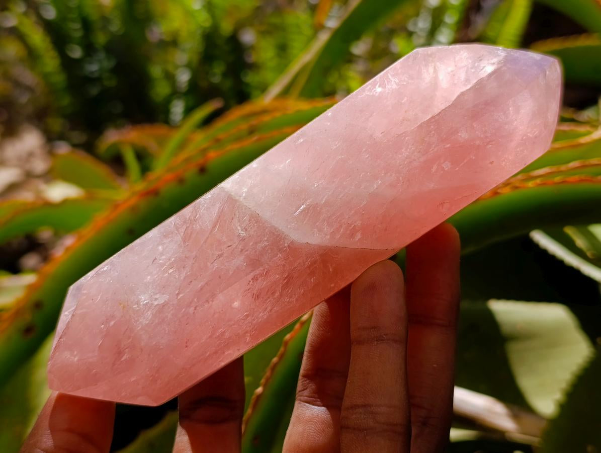 Polished Double Terminated Gemmy Rose Quartz Crystals x 3 From Madagascar - Toprock Gemstones and Minerals 