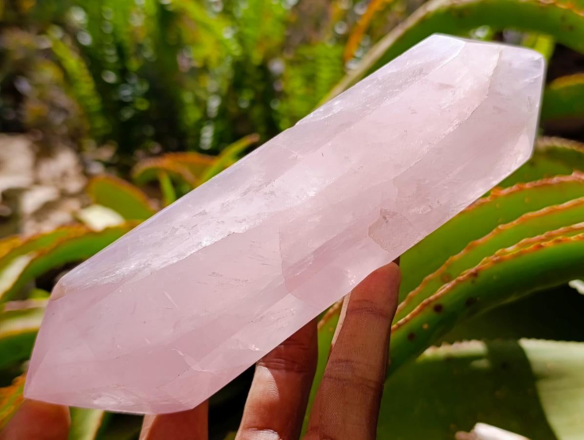 Polished Double Terminated Gemmy Rose Quartz Crystals x 3 From Madagascar - Toprock Gemstones and Minerals 