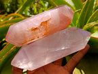 Polished Double Terminated Gemmy Rose Quartz Crystals x 3 From Madagascar - Toprock Gemstones and Minerals 