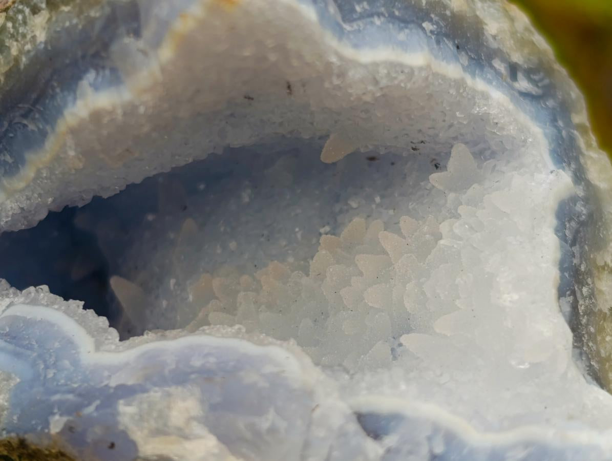 Natural Blue Lace Agate Geode Specimens x 6 From Nsanje, Malawi