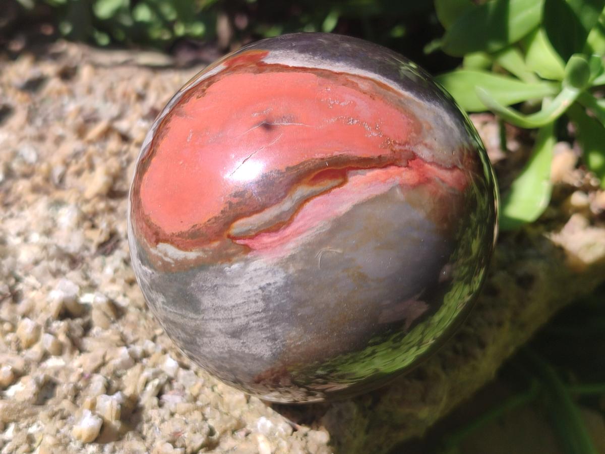 Polished Polychrome Jasper Spheres x 3 From NW Coast, Madagascar - Toprock Gemstones and Minerals 
