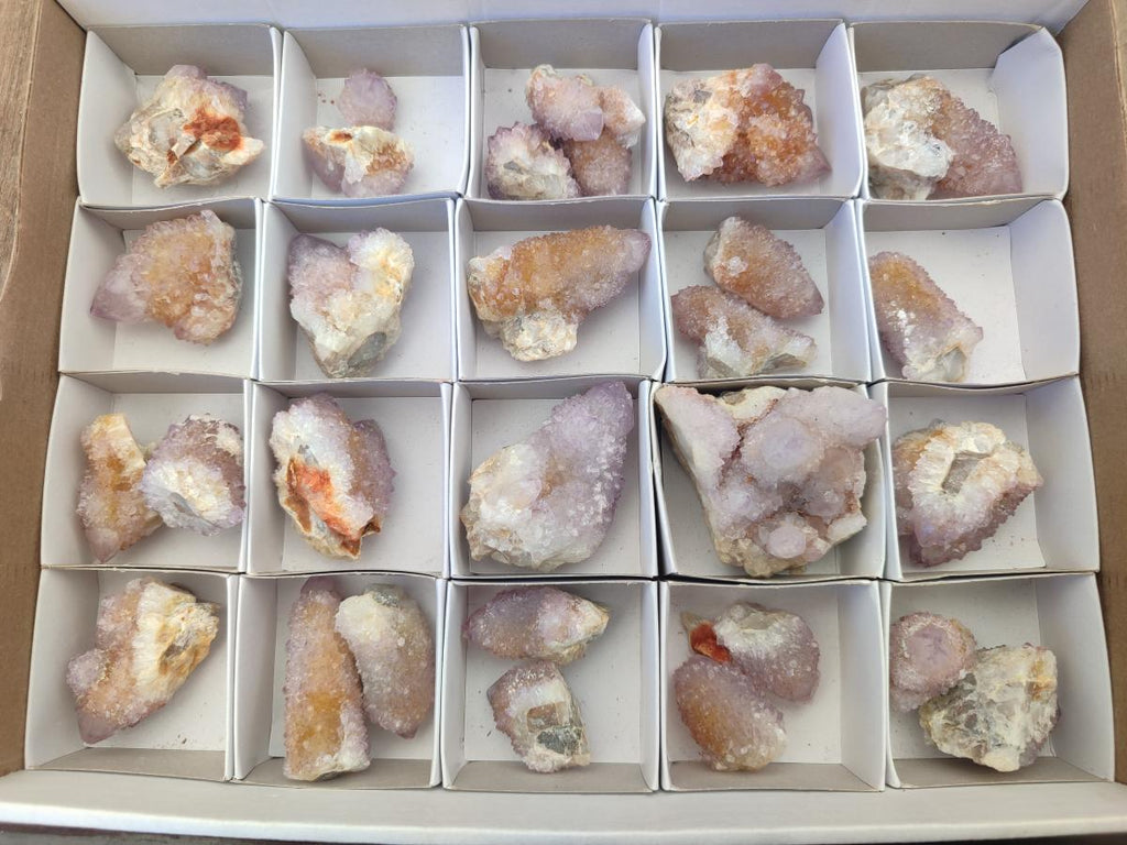 Natural Lilac Spirit Quartz Clusters And Crystals x 28 From Boekenhouthoek, South Africa